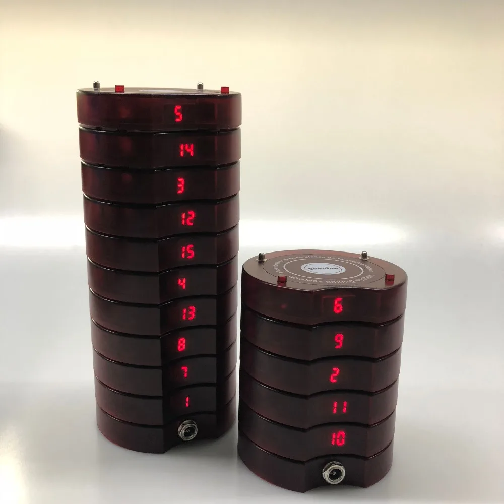 SHIHUI 15 шт. Coaster пейджеры Новый черный цвет + 2 зарядное устройство базовая