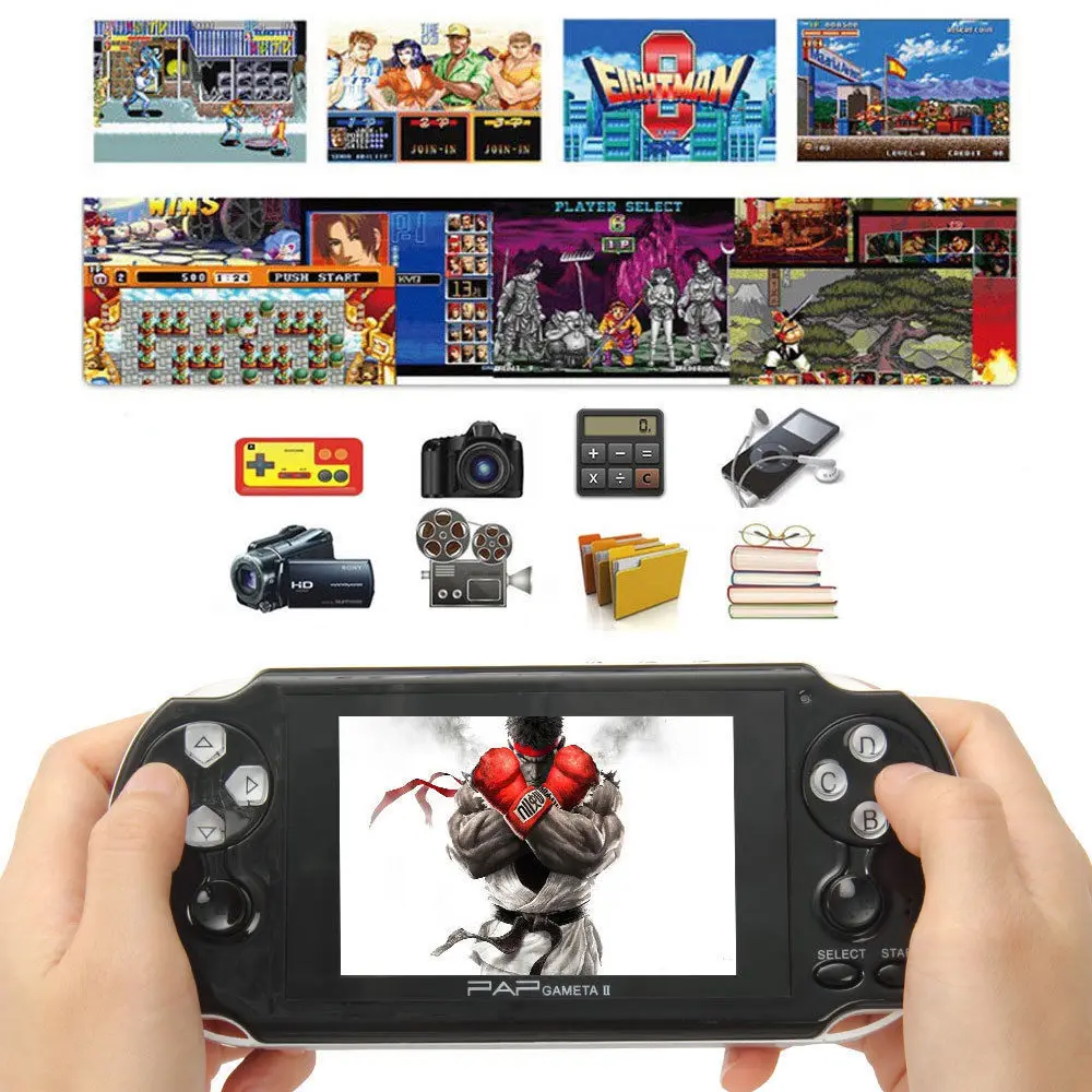 64Bit PAP Gameta II 4G HDMI Built In 1000 Games MP4 MP5 Video Game Consoles Handheld