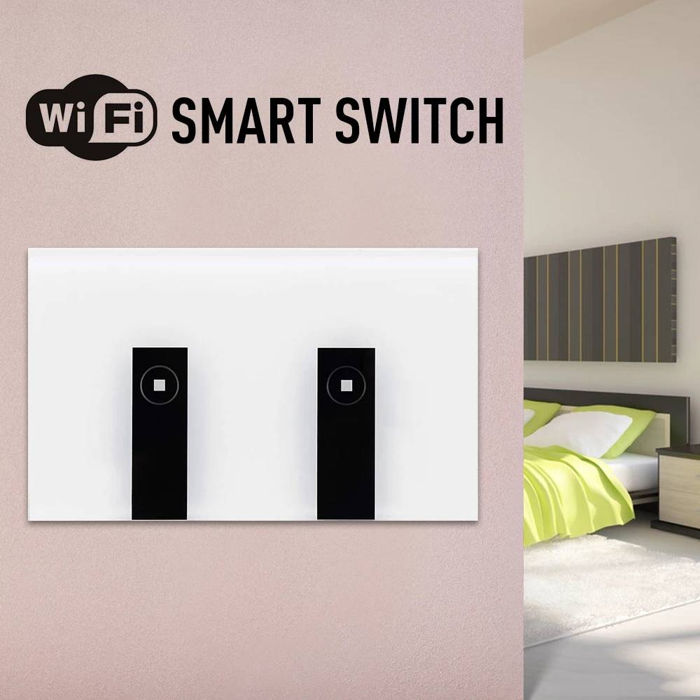 WIFI умный пульт дистанционного управления Переключатель 1/ 2/3 / 4 банды сенсорный