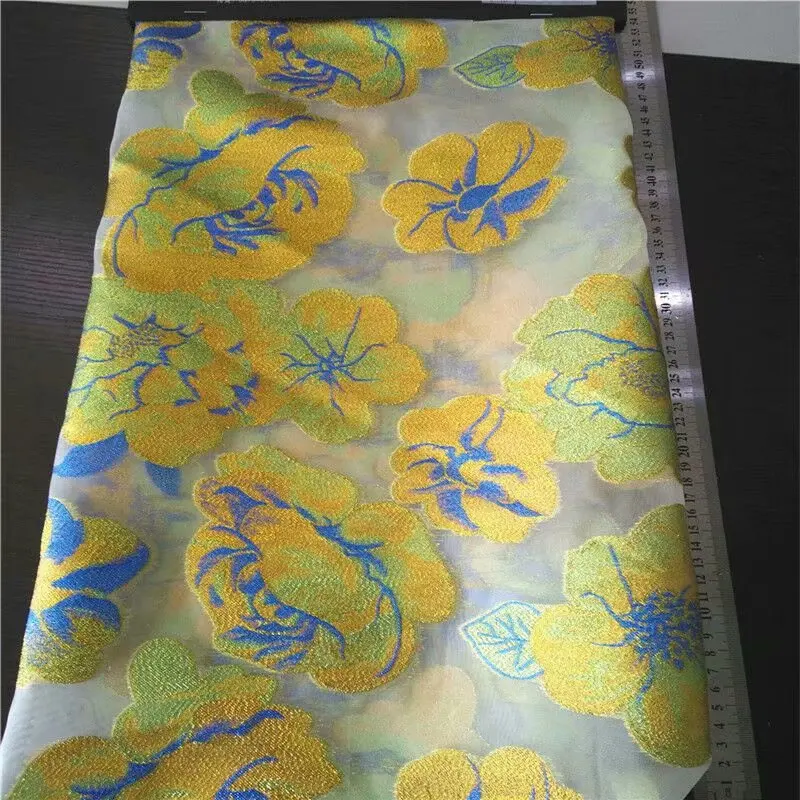 Металлические жаккарда Brocade Ткань для платья, юбка Швейные Tissu Материал ткани Tecido, жаккардовые ткани DY06
