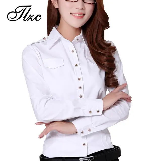 De TLZC Nueva Moda Dama Blanca Camisas de Algodón Del