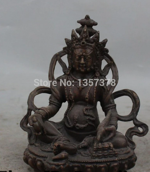 

shitou 00530 16CM Tibet Buddhism Bronze Mouse Yellow Jambhala Mammon Wealth God Buddha Statue