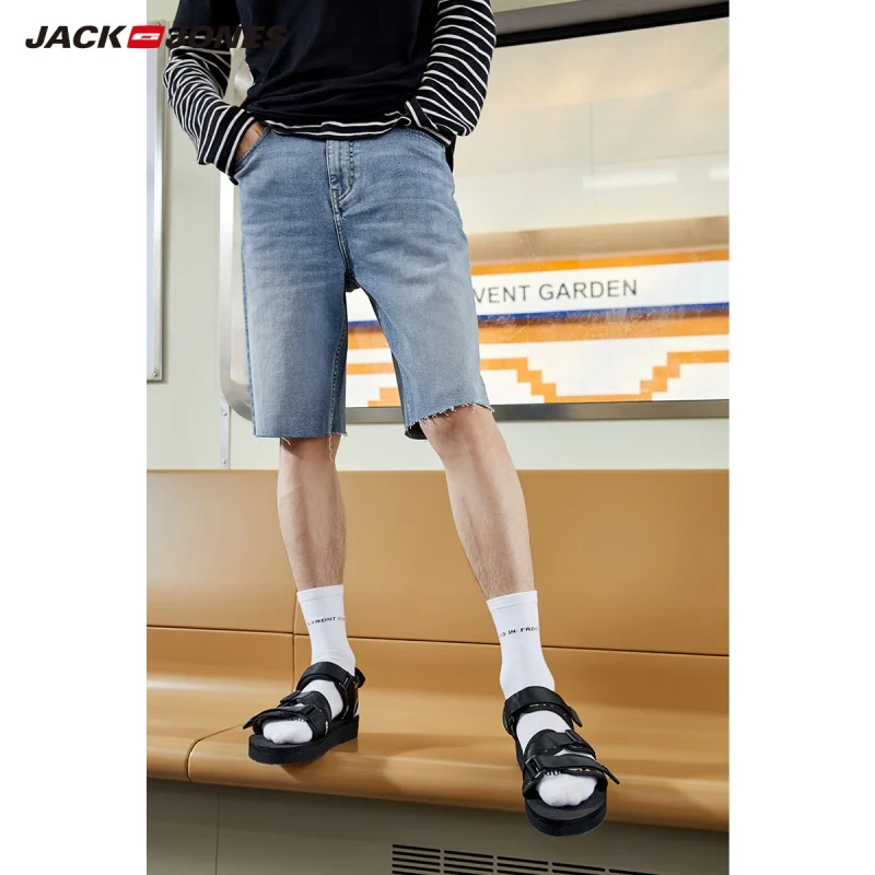 Jack Jones/мужские хлопковые джинсовые шорты до колена с эффектом потертости | 219243503 - Цвет: DENIM BLUE