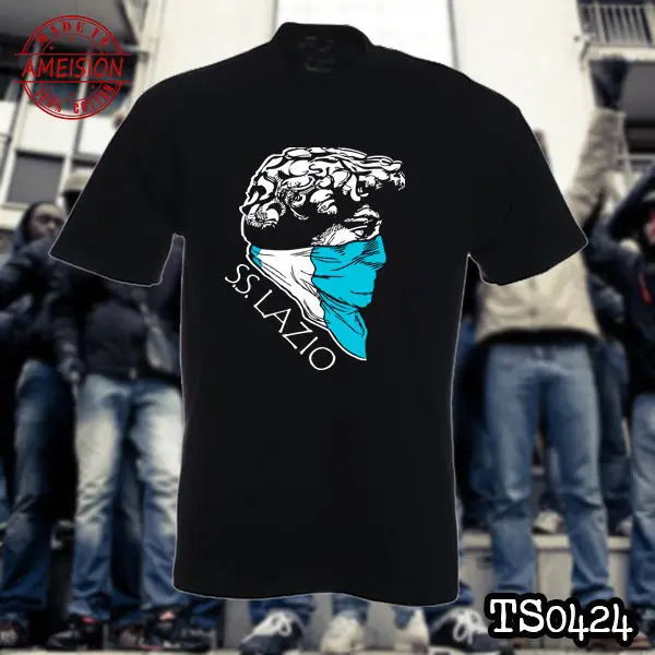 LAZIO T-shirt - S.S LAZIO IRRIDUCIBILI Customized Your Own Design Funny Shirt 100% Cotton Short Sleeve O-Neck Tops Tee Shirts