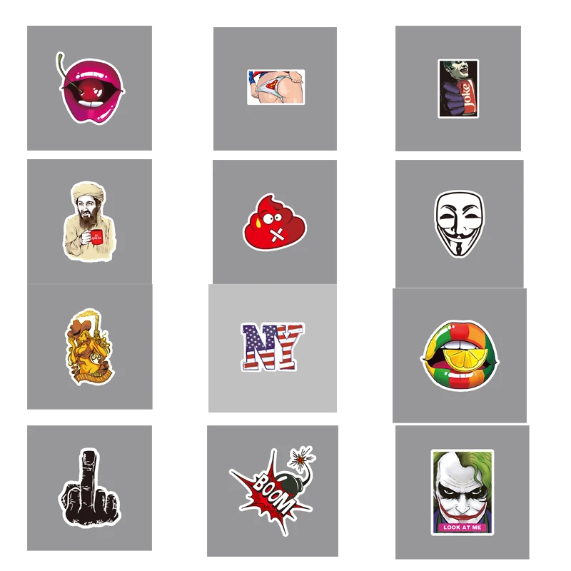 

Single 1pc Waterproof Graffiti Fashion LOGO Cartoon Sticker For Laptop Trunk Skateboard Fridge Phone Decal Car-Styling Toy