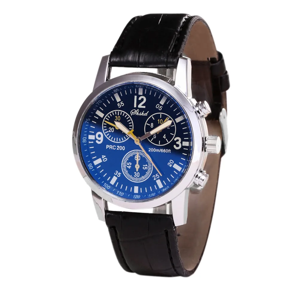 Мужские часы Wo, нейтральный кварцевый синий луч, имитирующий наручные эпидермальные часы с кожаным ремешком A40