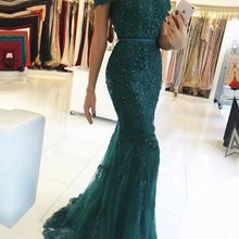 Evening-Dresses Longue Formal-Gowns Robe-De-Soiree Mermaid Off-The-Shoulder Lace Abiye