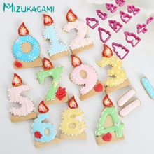 DIY Форма для выпечки торта 12 шт. цифровой символ для моделирования из мастики декоративная прессованная форма для резки кухонные инструменты для выпечки MS-00112