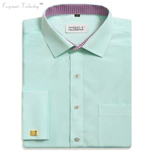 

Men's Non-Iron Milano Fit Mint Green French Cuff Formal Business Dress Shirt USA / International Sizing