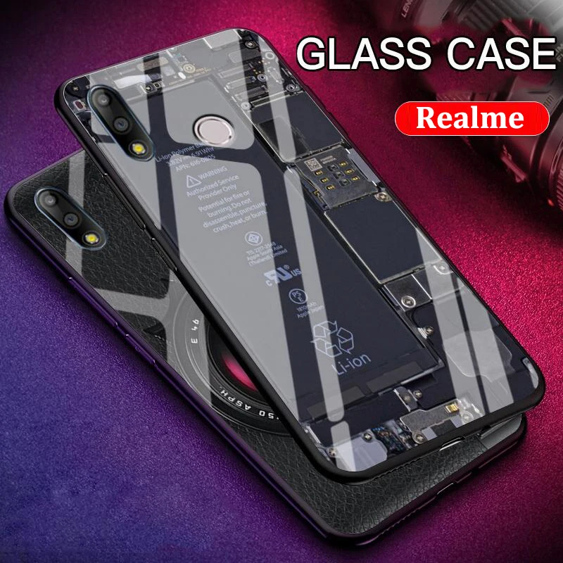 GFAITH Explorer Version glass Case Realme 3 Pro, чехол из закаленного стекла, чехол с полным покрытием для Realme 3 Pro C2 C1 2 5 XT чехол