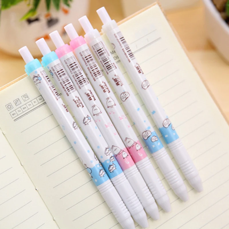 10Set 12 Pcs/Set Erasable Gel Pen 0.5mm blue ink Press Ballpoint Pen Student Stationery Office
