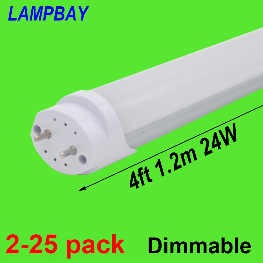 

10 pieces/lot 24W LED TUBE BULB T8 4FT 120cm Replace to fluorescent fixture Compatible with inductive ballast Milky Clear cover