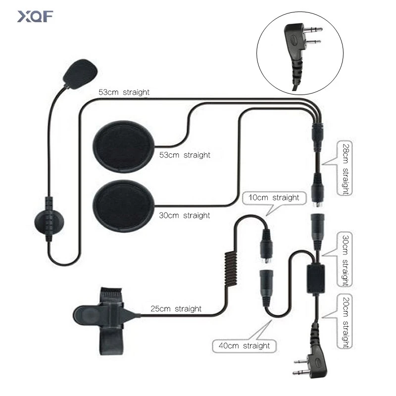 walkie talkie 5km range F Half Helmet Headset 2 Pin PTT Motorcycle Headphone For Icom IC-F21/IC-F26/IC-IV8 Maxon Yaesu Vertex Ham Radio Two Way Radio wifi walkie talkie