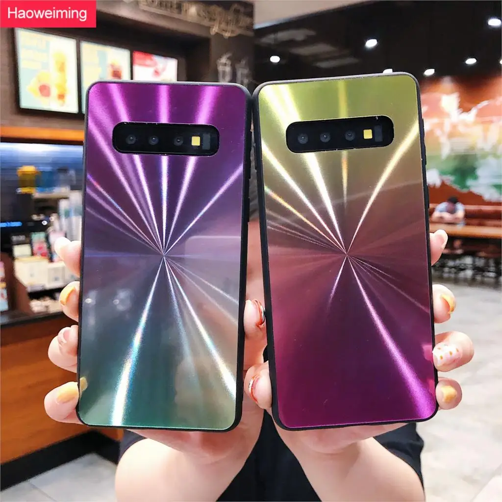 3D лазер CD блестящий чехол в градиентном для samsung Galaxy A10 A20 A30 A50 A60 A70 M10 A9 A7 2018 J4 J6 S10 S9 S8