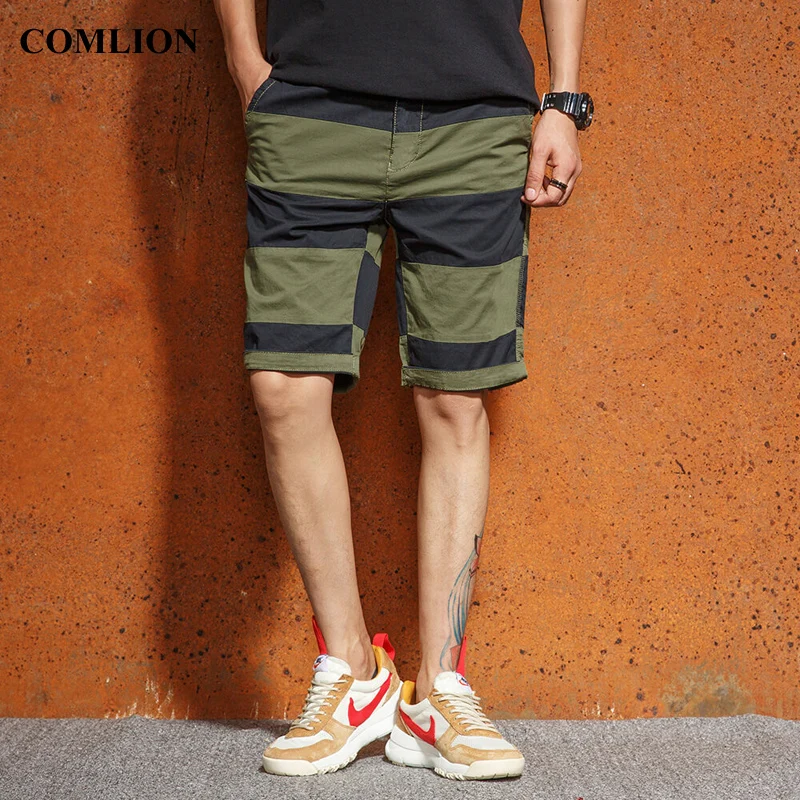 

2018 New Men's Casual Shorts Hot Sale Summer Men Fashion Stripe Squad Match Calf-Length Wear High Quality Bermuda Trousers F26