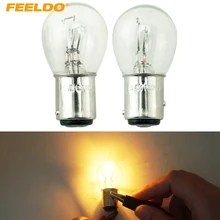 FEELDO 10 шт 24V BAY15D 1157 P21/5 W S25 Автомобильная прозрачная стеклянная лампа, стоп-сигнал, лампа для грузовика, автобус, индикатор, галогенная лампа# FD-1227