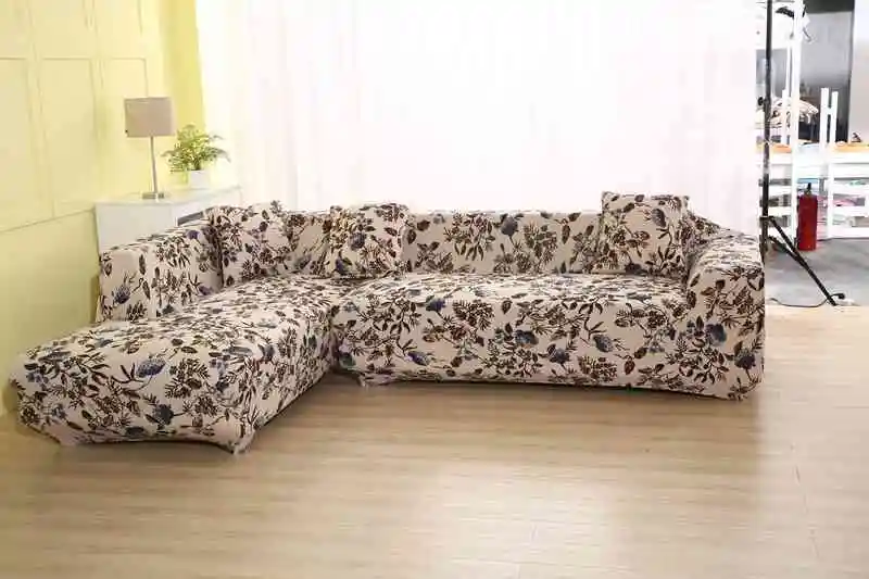 Угловой/l-образный секционный диван крышка 2 шт./компл. с модным принтом стрейч шезлонг чехол нескользящий чехол для дивана все включено чехлов - Цвет: color10