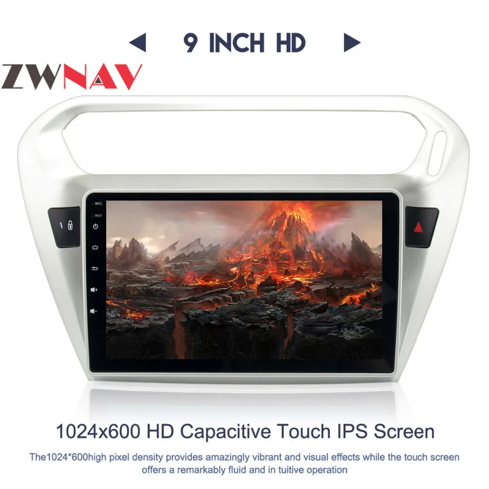 Top ZWNAV Android 8.0 Car GPS Navigation DVD Player For PEUGEOT 301 Citroen Elysee 2014 2015 2016 2017 Multimedia Radio 9 Inch 3