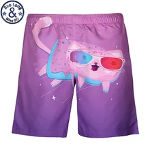 Топы, распродажа, летние мужские шорты, повседневные пляжные шорты в стиле хип-хоп, мужские пляжные шорты, купальный костюм, забавный мультяшный Кот