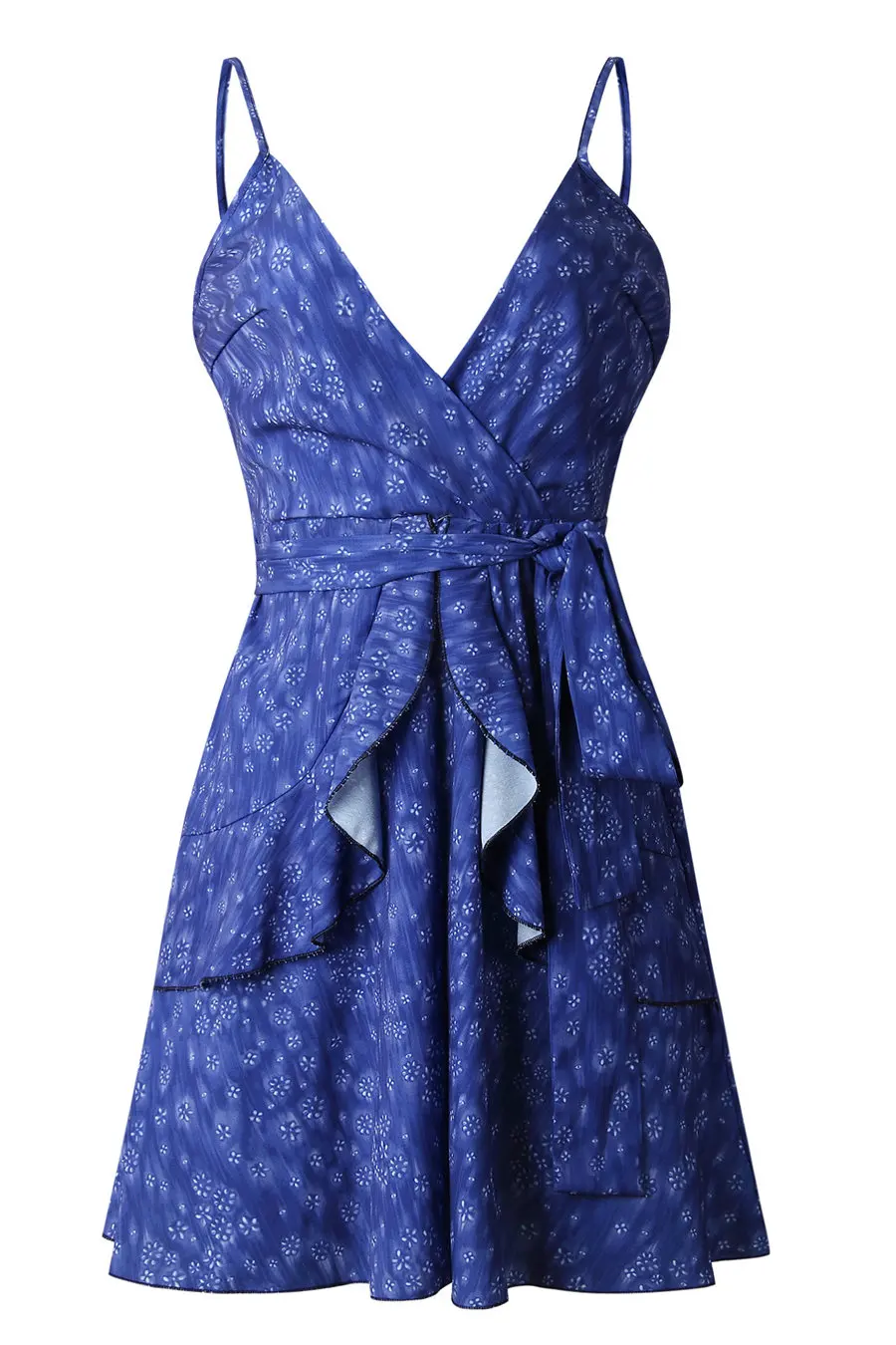 Gladiolus 2019 Women Summer Dress Sleeveless V Neck Floral Print Belt Tunic Mini Sexy Bohemian Dress Women Ruffle Beach Dresses  (73)