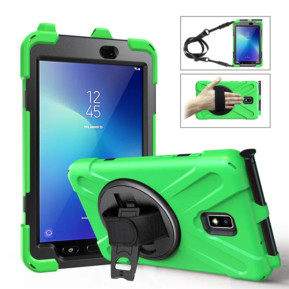

Heavy Duty Cover Case For Samsung Galaxy Tab Active 2 SM-T395 T390 8'',PC&Silicon Stand Hand&Shoulder Strap Tablets&e-Books Case