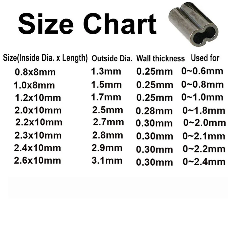 Mono Crimp Size Chart