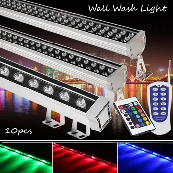 Buy 10pcs /lot Waterproof Led Floodlight Bright LED Wall Wash Light Outdoor& Indoor Led Wall Lamps 24W 36W 48W 72W Wireless Remote