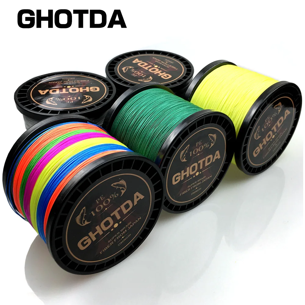 

GHOTDA 1000m Fishing Line 8 Strands Carp Fishing Braided Wire PE Cord Pesca 9 Colors Peche Multifilament Strong 22-78LB