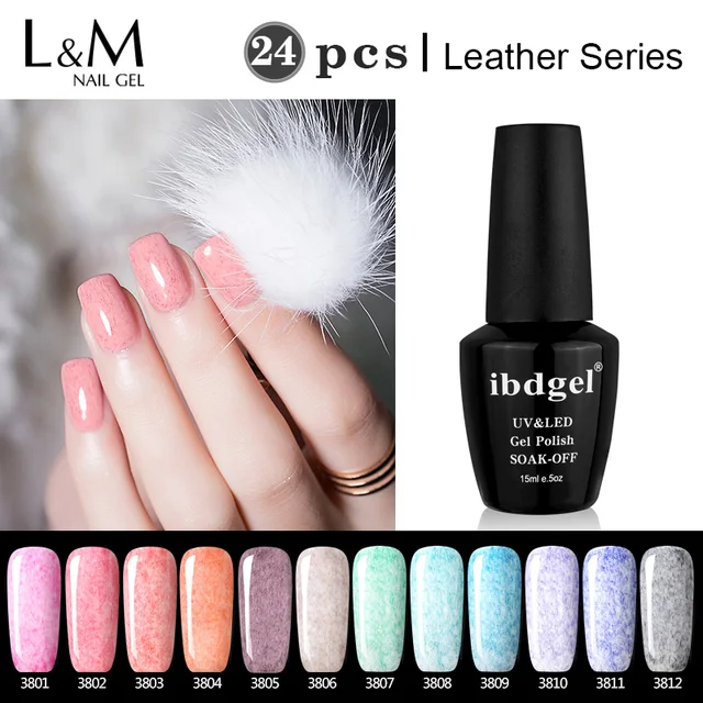 Perfectly Package 24 Pcs Leather Gel Ibdgel Brand Polish Perfectly Package 24 Pcs Leather Gel Ibdgel Brand Polish Beauty Color Nail Set Factory