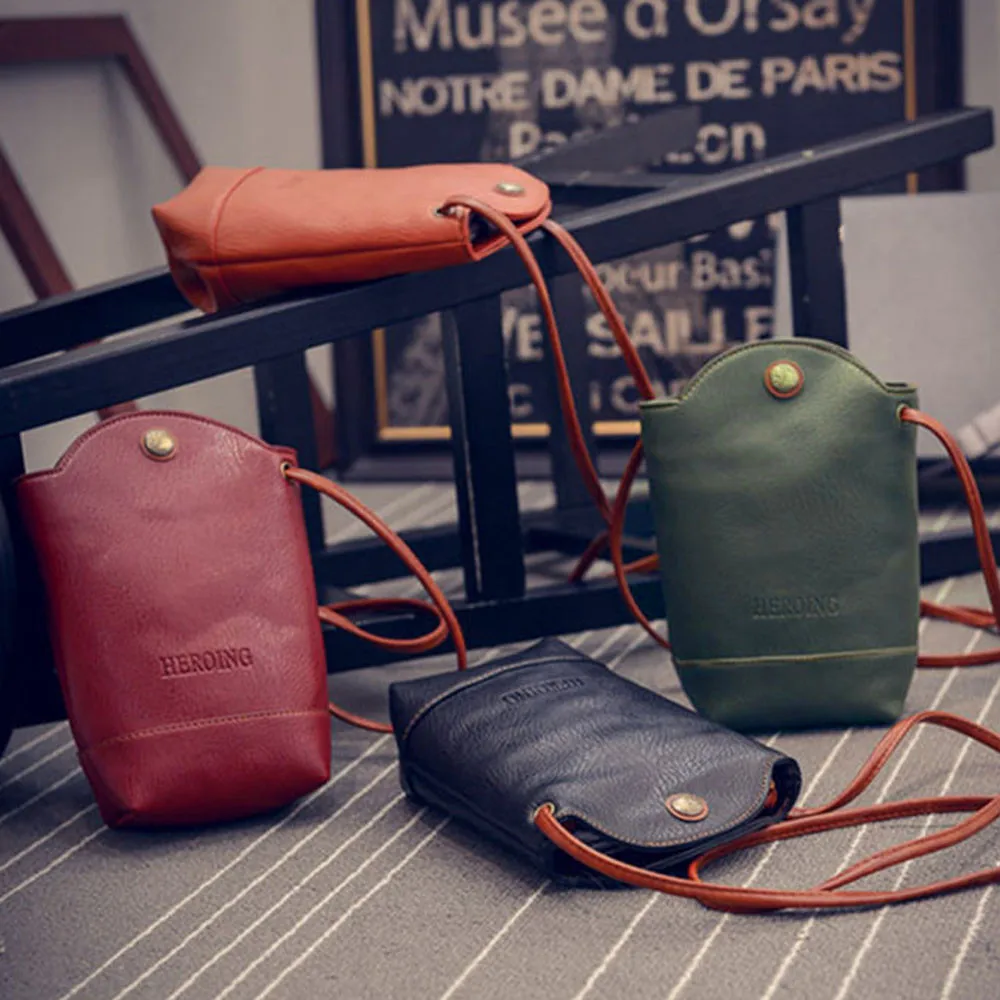 

Women Vintage Messenger Zero Purse Bag PU Leather Small Magnetic Buck Slim Crossbody Shoulder Handbag Small Body Mini Bag #7
