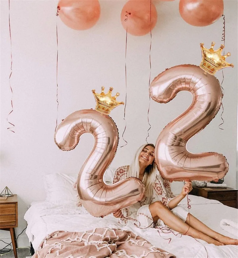 2PCS/lot 40inch Number Foil Balloons Digit Air Ballon Kids Birthday Party Wild One Decorations Figure 30 Ans Decoracao coroa шарики воздушные 100 шт воздушные шары день рождения украшения для взрослых цифра 1 2 3 день