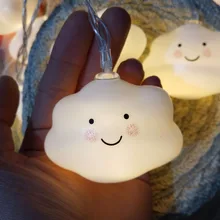 Светодиодный белый милый смайлик облака строка детская комната Nordic Главная Новогоднее украшение