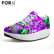 FORUDESIGNS/модные женские туфли с высоким берцем и цветочным узором; повседневная обувь на платформе, увеличивающая рост, на шнуровке; женская обувь на плоской подошве