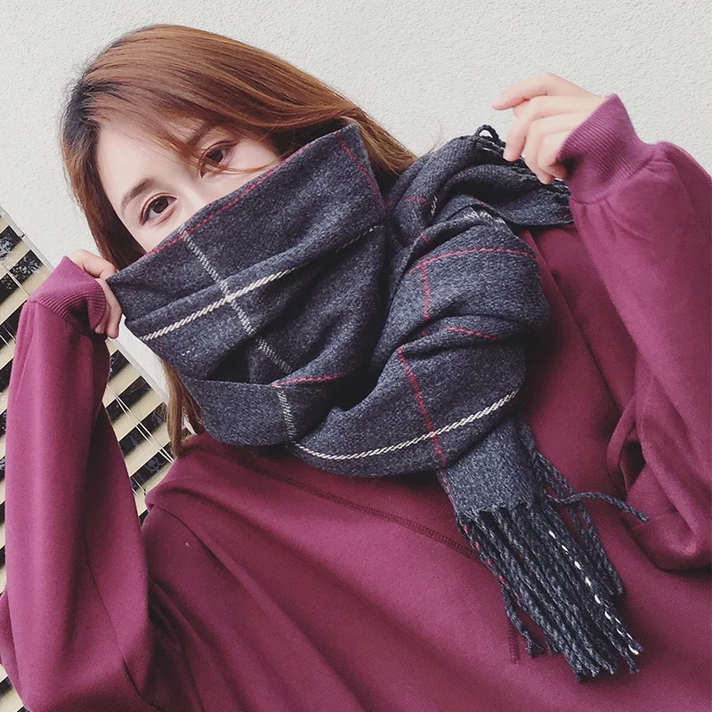 2018 Autumn Winter Female Wool Plaid Scarf Women Cashmere Scarves Wide Lattices Long Shawl Wrap Blanket Warm Tippet Drop Ship 2018 Autumn Winter Female Wool Plaid Scarf Women Cashmere Scarves Wide Lattices Long Shawl Wrap Blanket Warm Tippet Drop Ship