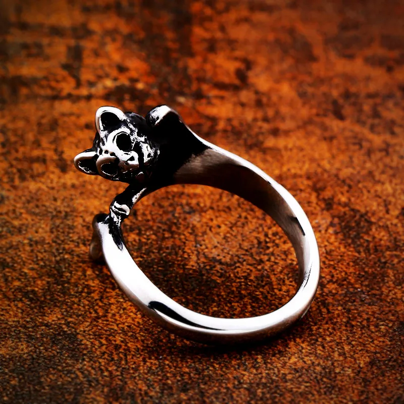 Beier 316L Stainless Steel Fashion Style nose viking scandinavian Cat animal Ring for men jewelry Odin Amulet Vintage LR651