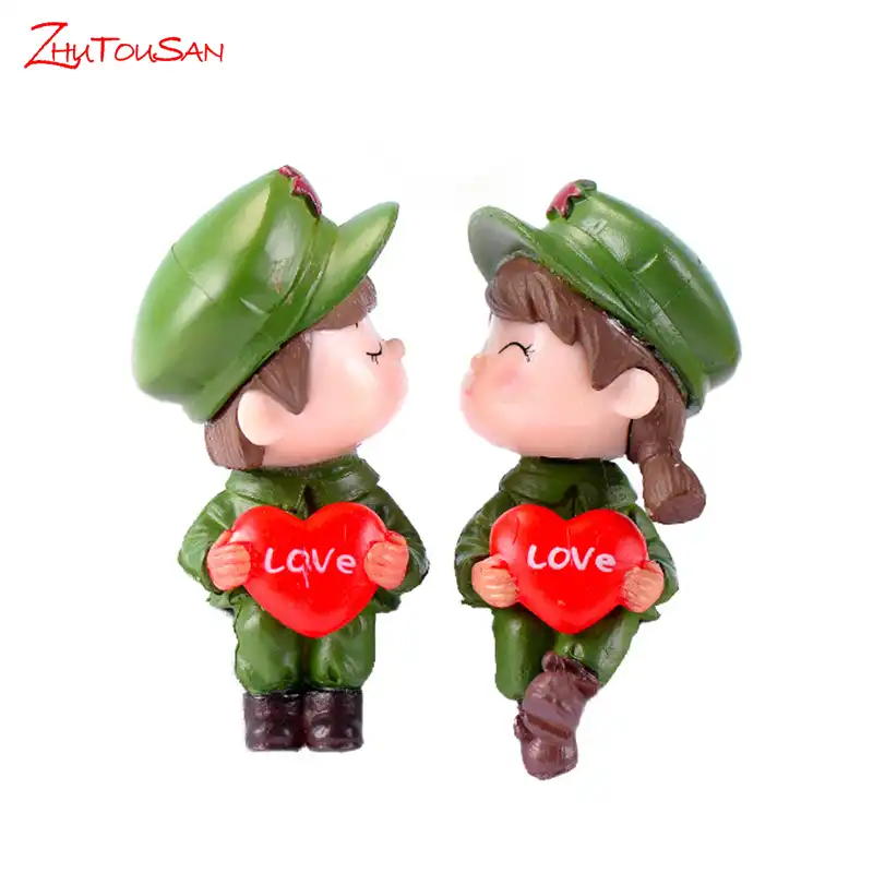 1pair Wedding Cake Ornaments Sweety Army Lovers Couple Diy Craft Moss Micro Landscape Home Decoration Figurines Miniatures Aliexpress