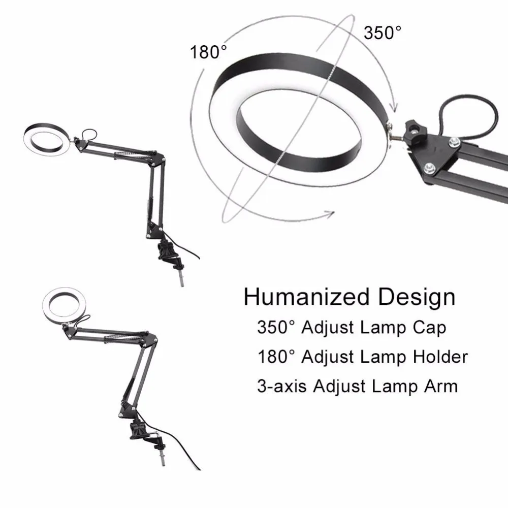 Светодиодный настольная лампа Гибкая лампа для защиты глаз металлический шланг лампа с зажимом салон татуировки аксессуары