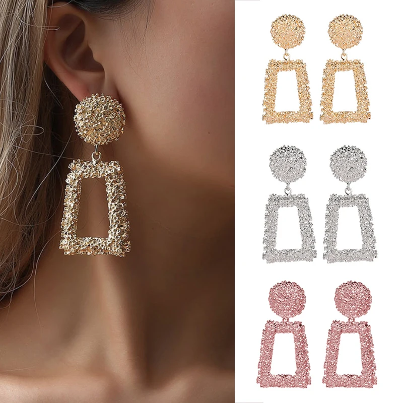 Newest Fashion Vintage Earrings For Women European Design Drop Geometric Statement Metal Earring Gift Friend | Украшения и