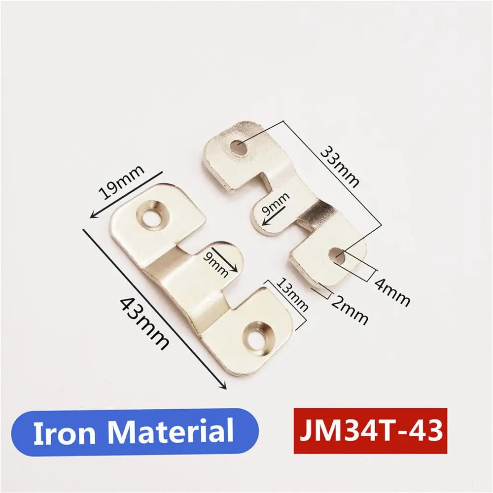 2 шт нержавеющая сталь/железная мебель Соединительная деталь подвесная Пряжка железная кровать подвесной крючок Пряжка зеркальная рама вставка фитинги - Цвет: Iron 43mm No screw