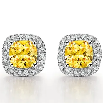 

1Ct/piece Beauty Diamonds Women Earrings Stud Genuine 925 Silver Earring White Gold Color Jewelry Engagement Earrings