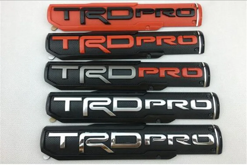 

1pc New Car Styling 25*5cm Silver Black Red ABS Plastic Fender Side Sticker Badge Emblem Fit For Tundra TRD PRO