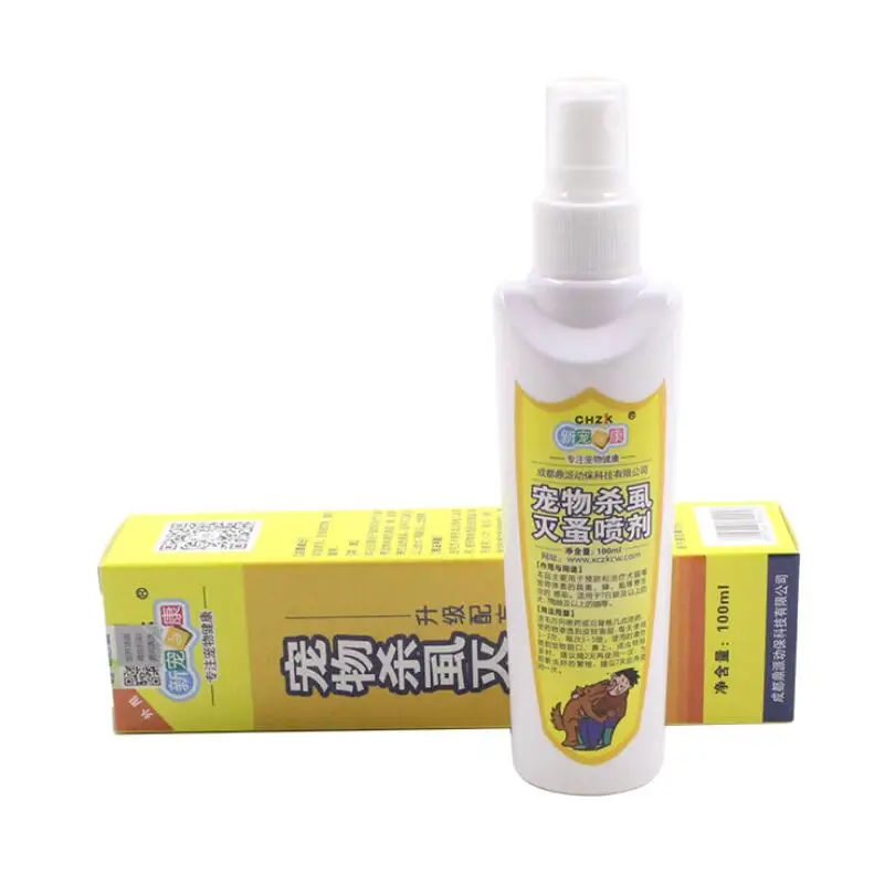 

100ml /bottle Pet louse and flea killing lice spray Sterilization and itching Kill external parasites