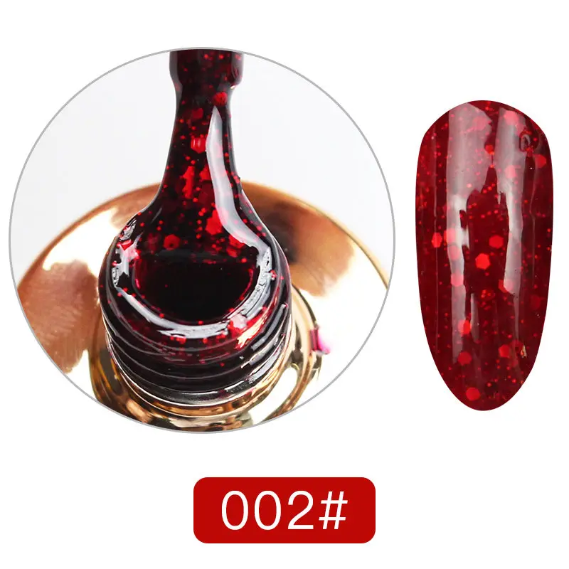CoKEKOU Гибридный Полупостоянный 3D Рождественский свадебный красный бриллиант гель лак для ногтей гель для ногтей с блестками лак стойкий лак для ногтей - Цвет: 002