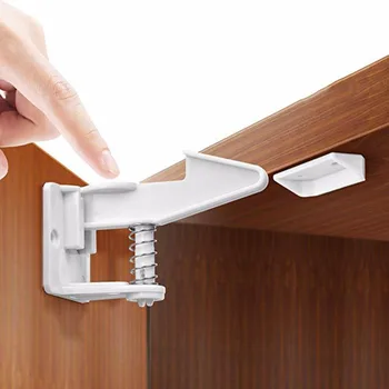 

10pcs/lot Invisible Child Safety Lock Baby Security Protection Buckle Cabinets Door Drawer Hidden Lock Latch Adhesive No Screw