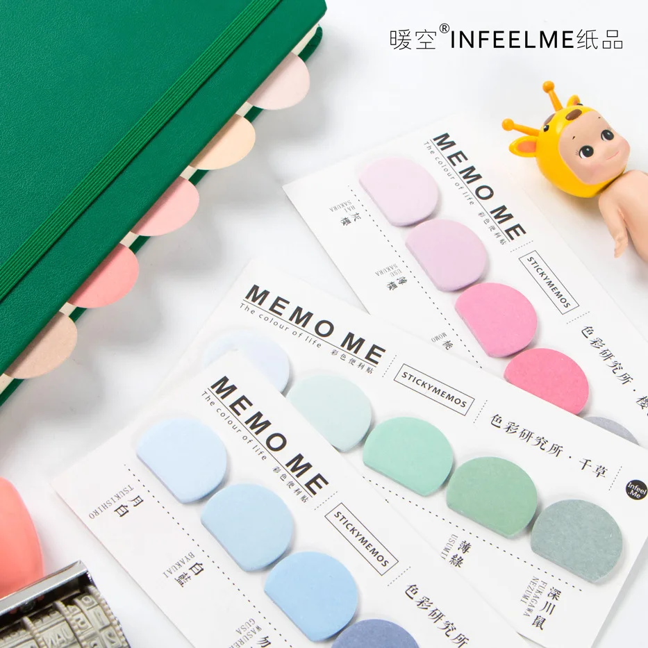 

Infeel.Me The Colour of Life Sticky Notes Diary Book Inde Bookmark Cute Note Pads N Times Planner Sticker Page Flags Stationery