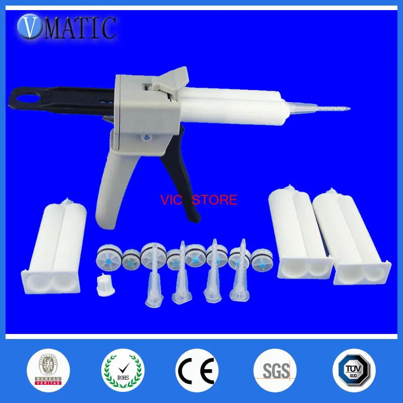 

Free Shipping Ab Glue Dispensing Cartridge 2:1 & 1:1 Universal 50ml/cc Manual Dispensing Gun With Cartridge & Static Mixer Tubes
