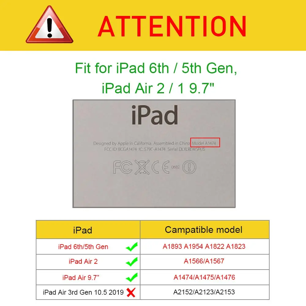 Для iPad 9,7 чехол ультра тонкий из искусственной кожи Стенд смарт-чехол для iPad 5 6 Air 1 2 5th 6th поколения со стилусом+ пленка