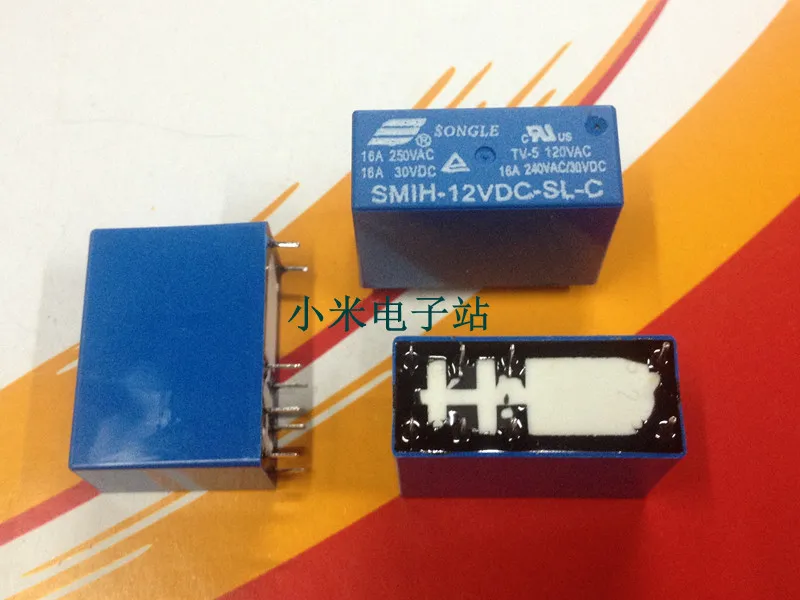 Упаковками(10 шт./лот) SONGLE SMIH-12VDC-SL-C SMIH-12V-SL-C SMIH-DC12V-SL-C 8 контактов 16A 12V Мощность реле