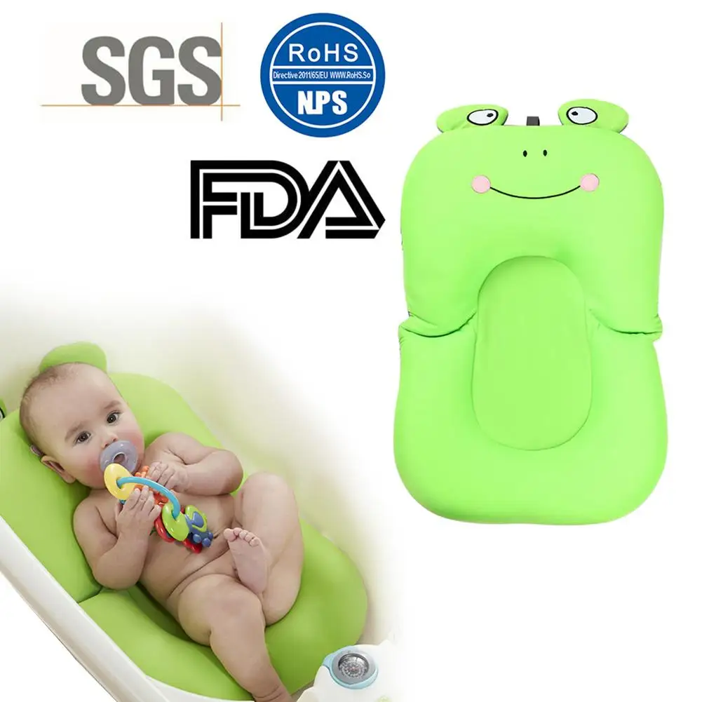 Kids Baby Body Support Cartoon Non-slip Bath Sponge Mat Safety Bathtub Bathing Shower Seat Anti-Slip Baby Care Bathroom Products