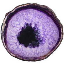 TUMBEELLUWA 1 лот(2 шт.) фиолетовый агат ломтики Geode камни, подставки под чашки коврик, неправильной формы Декор кристаллы коллекция